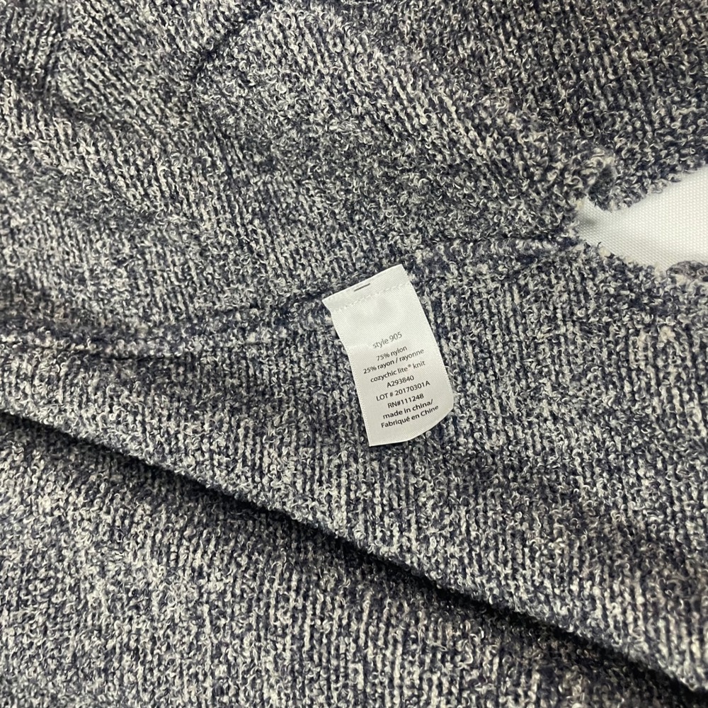 Barefoot Dreams CozyChic Lite Cardigan Hooded Pockets Navy Heathered Hooded L - Picture 7 of 16